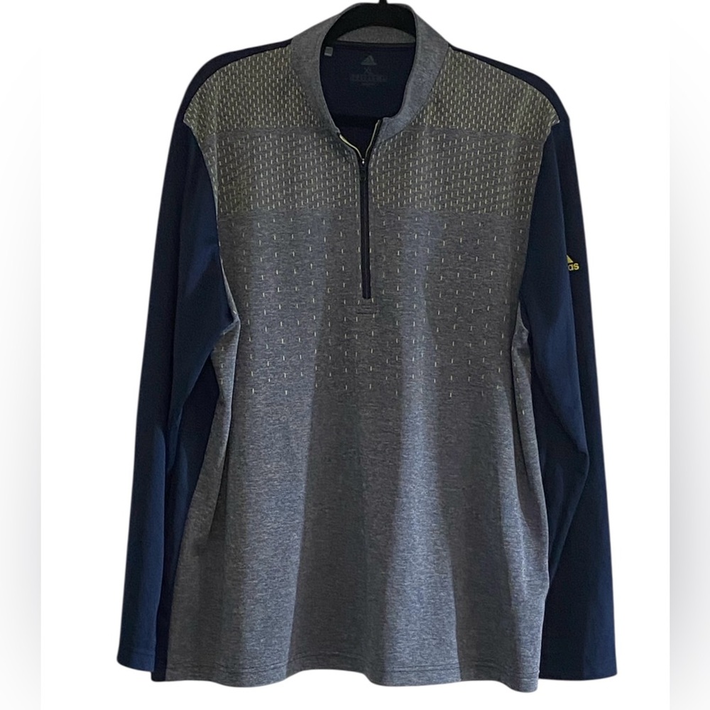 Adidas Gray and Blue Half-Zip Pullover EUC XL